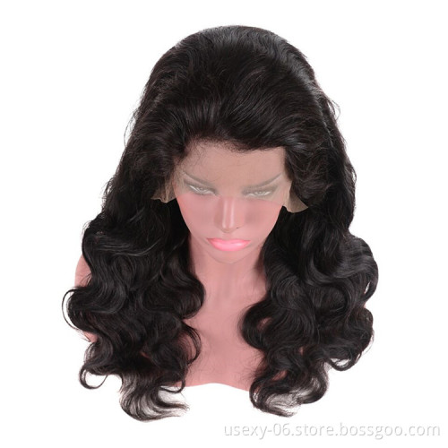 Gold Supplier 100% Brazilian Human Hair Wholesale Price Front Swiss Lace body Wave Wig